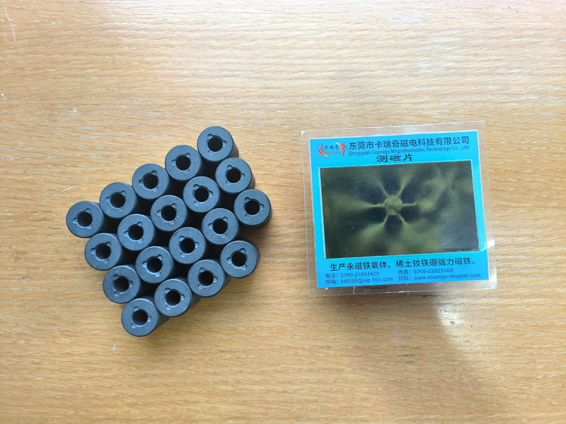 径向6极烧结铁氧体转子磁环磁铁 孔8mm